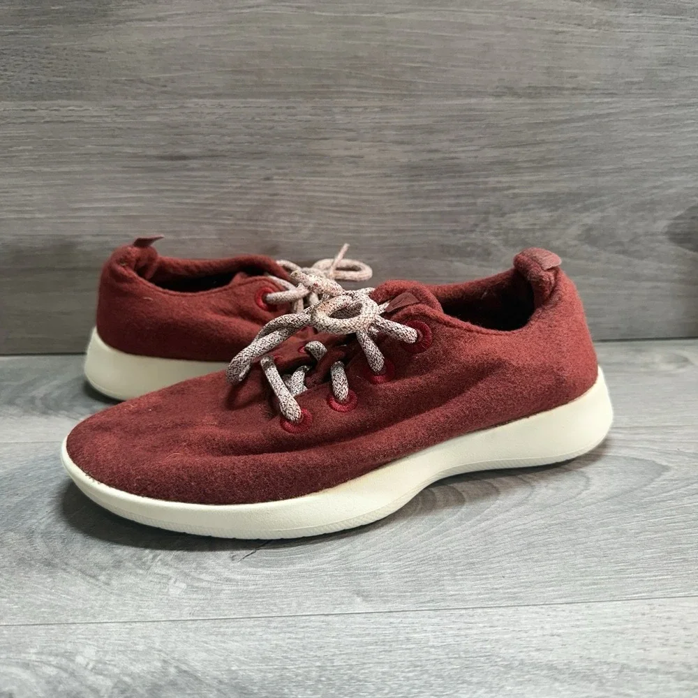 Allbirds Wool Runners Merino WR Athletic Running Shoes Red White Womens Size‎ 6